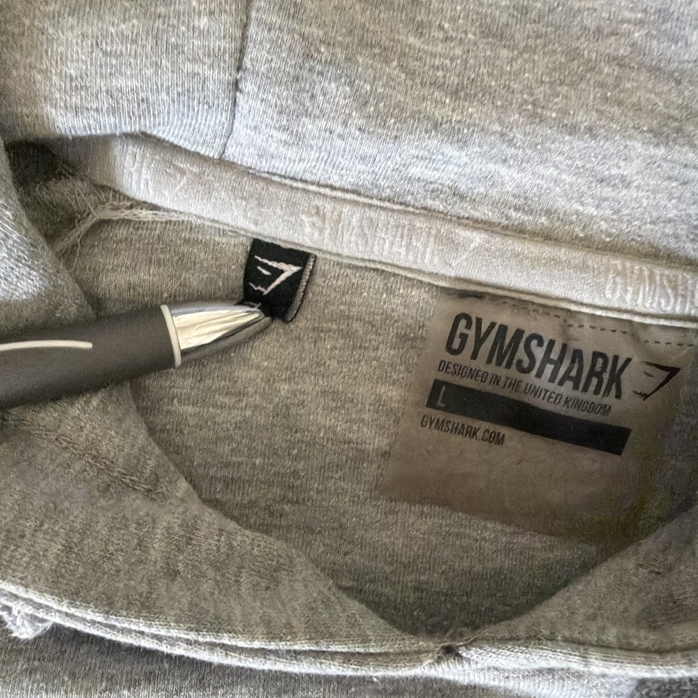 Gymshark Heather Gray Hoodie Men's Size L OG 2018 Long Style Athletic Workout - Picture 7 of 9